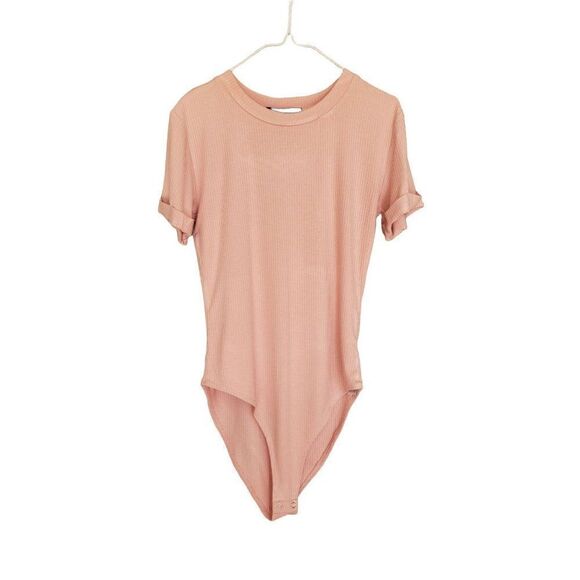 Forever 21 Women's Bodysuit Short Sleeve Cuffed Pink Small NWOT - Picture 5 of 5